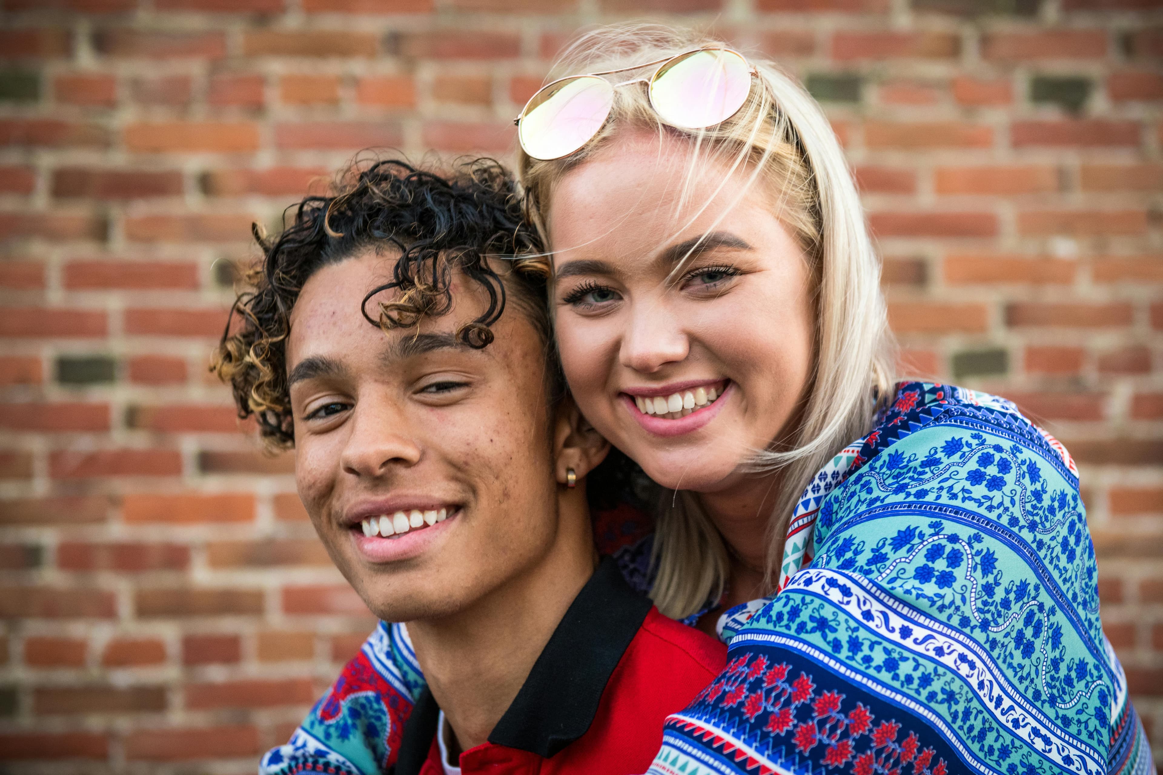 young interacial couple happy young interacial couple happy